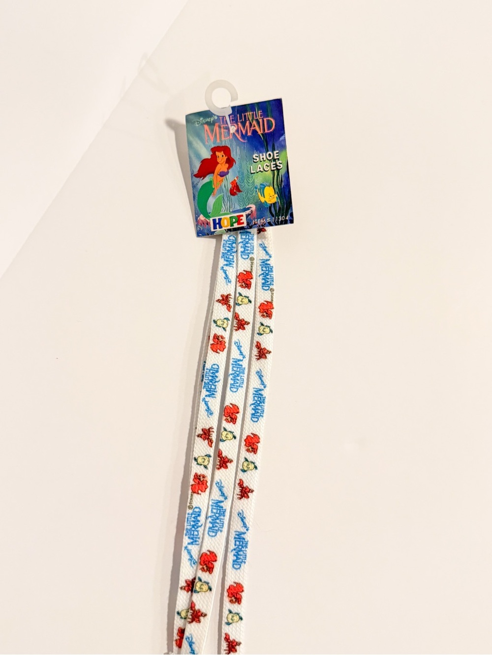 Vintage 1990 Disney The Little Mermaid Shoelaces Ariel HOPE New w/ Tag NOS